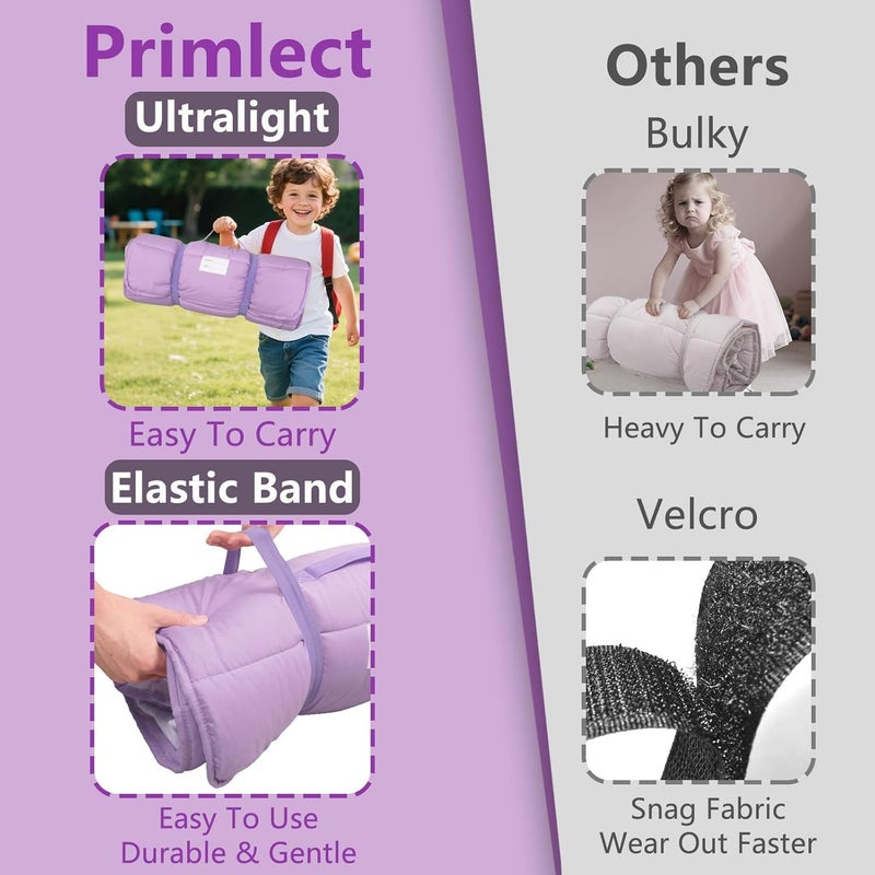 PRIMLECT Lightweight Toddler Nap Mat Perfect for Warm Sleepers, Portable Sleeping Bag with Removable Pillow and Fleece Blanket, Washable, Great for 3 Seasons, Daycare, Preschool, Boy and Girls - Image 4